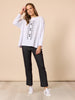 Elise Spot Print Top - White