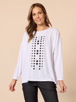 Elise Spot Print Top - White