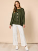 Elise Spot Print Top - Khaki