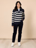 Bel Air Stripe Print Knit - Navy/Ivory rc&co
