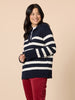 Bel Air Stripe Print Knit - Navy/Ivory rc&co