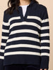 Bel Air Stripe Print Knit - Navy/Ivory