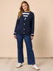 From The Heart Embroidered Stripe Print Tee - Navy/Ivory rc&co