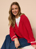 Back to Love Heart Cardi - Red rc&co