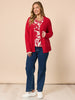 Back to Love Heart Cardi - Red rc&co