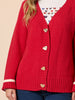 Back to Love Heart Cardi - Red rc&co