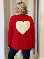 Back to Love Heart Cardi - Red