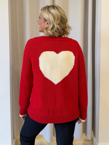 Back to Love Heart Cardi - Red – RC & Co