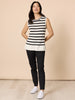 City Stripe Sleeveless Knit - Ivory/Black rc&co
