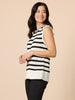 City Stripe Sleeveless Knit - Ivory/Black rc&co