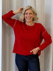 Rouge Contrast Stitch Knit - Red