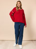 Rouge Contrast Stitch Knit - Red rc&co