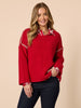 Rouge Contrast Stitch Knit - Red rc&co