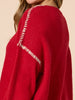 Rouge Contrast Stitch Knit - Red rc&co