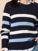 The Pier Stripe Print Knit - Navy Multi rc&co