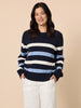 The Pier Stripe Print Knit - Navy Multi rc&co
