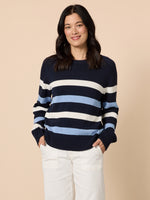 The Pier Stripe Cotton Knit - Navy Multi