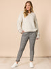 Chic Check Print Crushed Pant - Natural rc&co