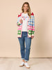 Chic Hearts Print Cardigan - Pink/Multi