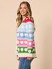 Chic Hearts Print Cardigan - Pink/Multi