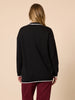 Slalom Heart Button Cardigan - Black rc&co