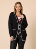 Slalom Heart Button Cardigan - Black rc&co