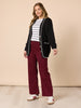 Carpenter Stretch Wide Leg Pull On Denim Jean - Shiraz
