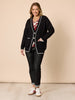 Slalom Heart Button Cardigan - Black rc&co