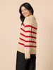 Montrose Stripe Print Knit - Natural Red rc&co