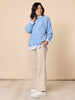 Tiffany Diamante Stripe Print Shirt - Blue/White rc&co