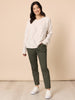 Kelly Print Slim Leg Pant - Khaki rc&co