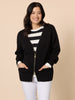 Manhattan Zip Knit Cardigan - Black rc&co