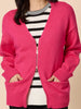 Manhattan Zip Knit Cardigan - Hot Pink rc&co