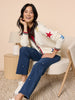 Hollywood Embroidered Star Straight Leg Jean - Denim rc&co