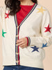 Hollywood Star Print Knit Cardigan - Ivory