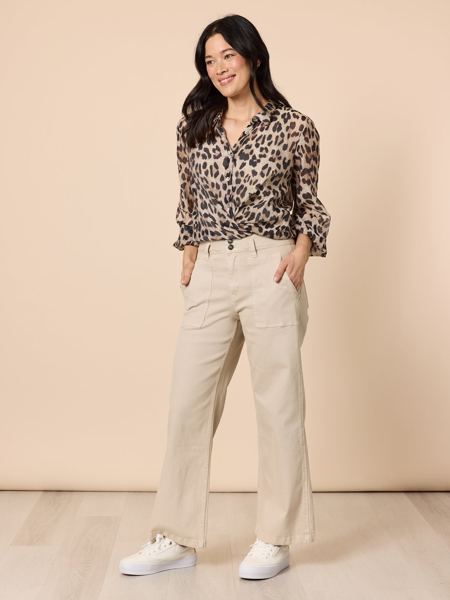 Cheetah Print Sheer Shirt - Animal rc&co