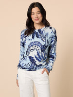 Newport Paisley Print Knit - Blue/Multi
