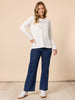 The Cupid Embroidered Long Sleeve Tee - Ivory rc&co