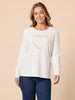 The Cupid Embroidered Long Sleeve Tee - Ivory rc&co