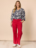 Luna Heart Print Top - Navy/Ivory rc&co