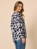 Luna Heart Print Top - Navy/Ivory rc&co