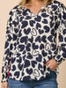 Luna Heart Print Top - Navy/Ivory rc&co