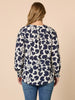Luna Heart Print Top - Navy/Ivory rc&co
