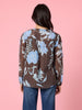Vermont Floral Print Sheer Top - Coffee Blue rc&co
