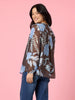 Vermont Floral Print Sheer Top - Coffee Blue rc&co