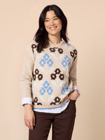 Vermont Floral Print Knit Jumper - Natural Multi