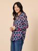 Capitol Print Sheer Shirt - Navy Multi RC&CO