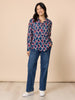 Capitol Print Sheer Shirt - Navy Multi RC&CO