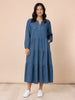 Macy Tiered Dress - Denim