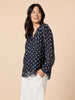 Aurora Spot Print Sheer Top - Navy/White rc&co